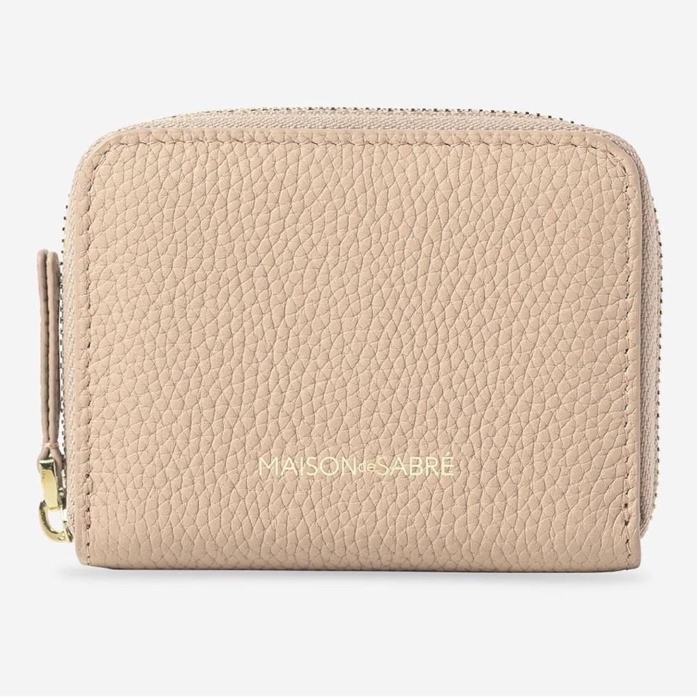 Maison de Sabré Small Leather Zipped Wallet in Saharan Nude